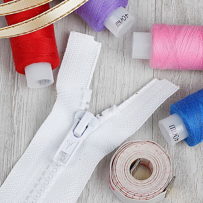 Молния "Трактор", №5, разъёмная, 2 бегунка, 90см, цвет белый