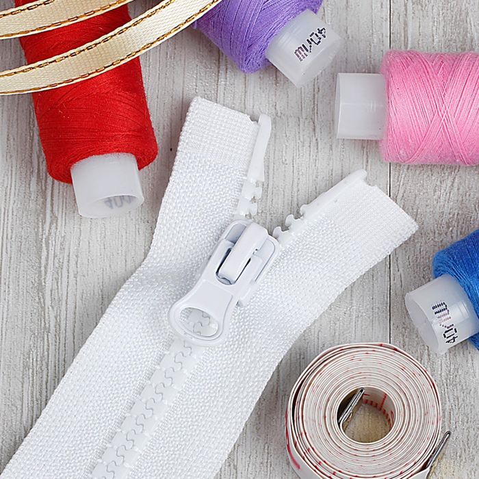 Молния "Трактор", №5, разъёмная, 2 бегунка, 90см, цвет белый