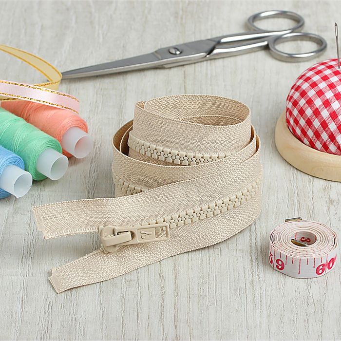 Молния "Трактор", №5, разъёмная, 2 бегунка, 90см, цвет слоновая кость