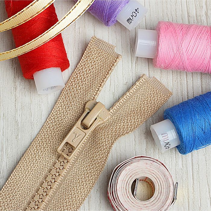 Молния "Трактор", №5, разъёмная, 2 бегунка, 90см, цвет светло-бежевый