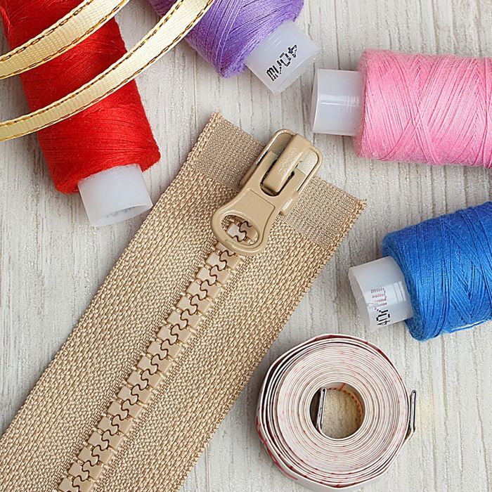 Молния "Трактор", №5, разъёмная, 2 бегунка, 90см, цвет светло-бежевый