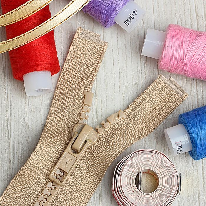 Молния "Трактор", №5, разъёмная, 2 бегунка, 90см, цвет светло-бежевый