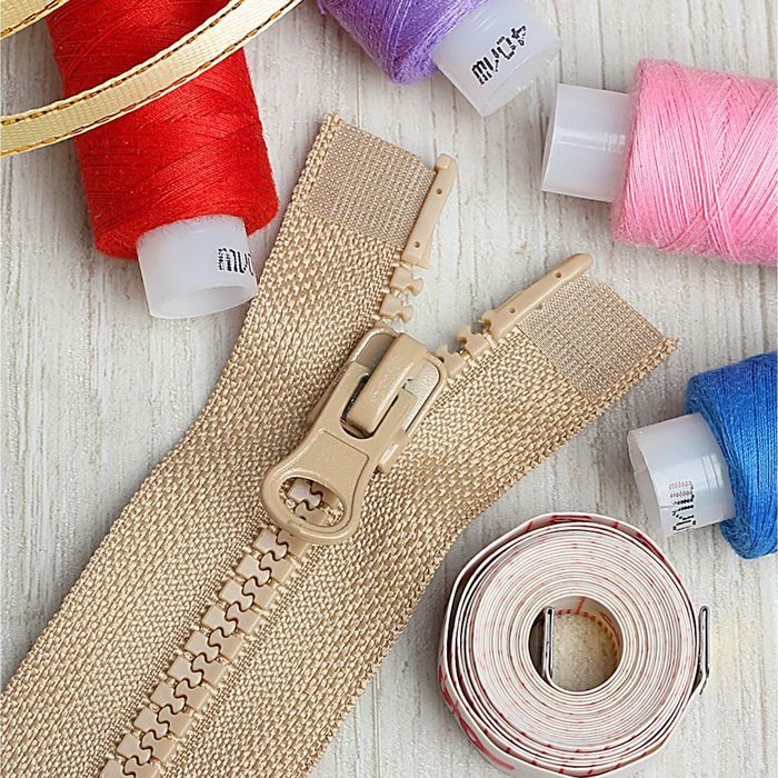 Молния "Трактор", №5, разъёмная, 2 бегунка, 90см, цвет светло-бежевый