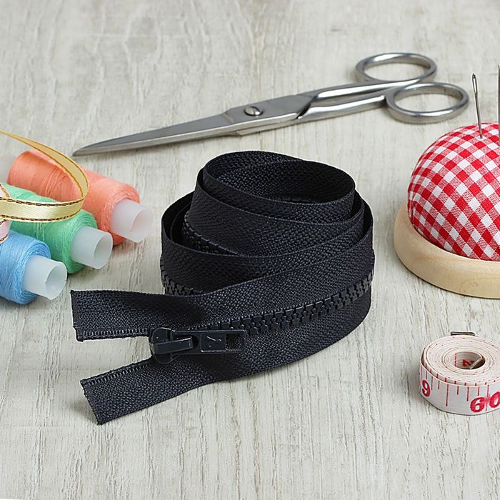 Молния "Трактор", №5, разъёмная, 2 бегунка, 90см, цвет чёрно-синий