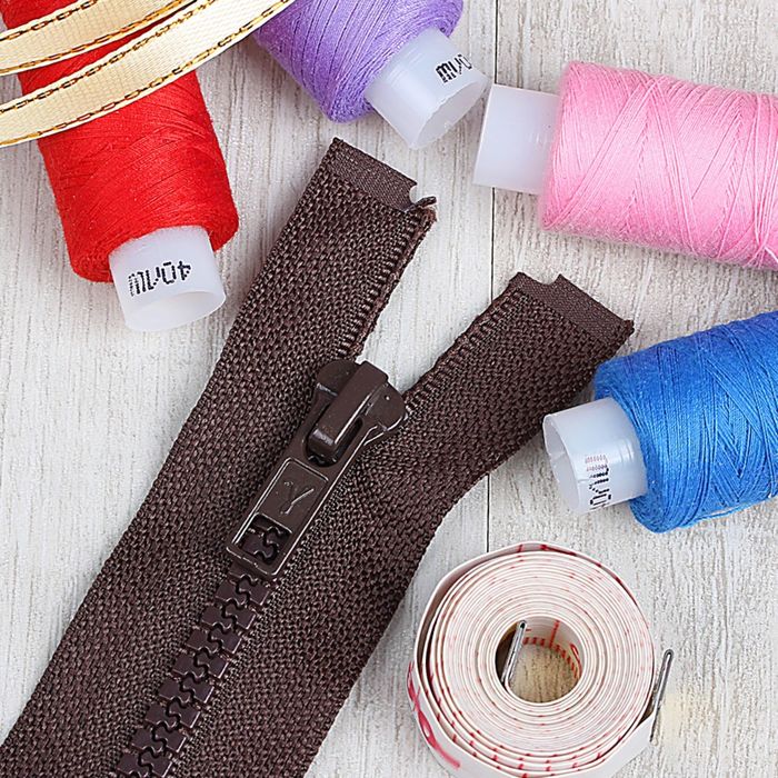 Молния "Трактор", №5, разъёмная, 2 бегунка, 90см, цвет горький шоколад