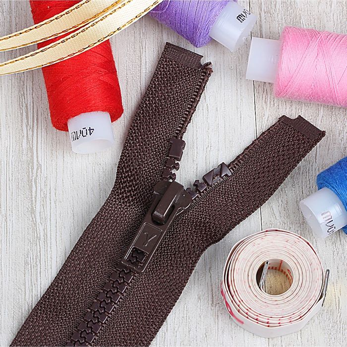 Молния "Трактор", №5, разъёмная, 2 бегунка, 90см, цвет горький шоколад