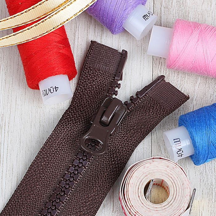 Молния "Трактор", №5, разъёмная, 2 бегунка, 90см, цвет горький шоколад