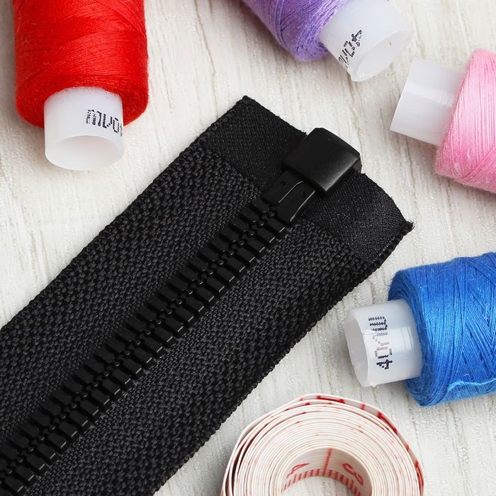 Молния "Трактор", №7-8, разъёмная, 65см, цвет чёрный