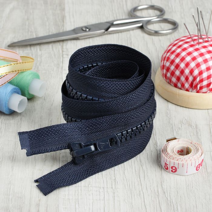 Молния "Трактор", №7-8, разъёмная, 80см, цвет тёмно-синий