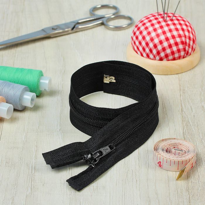 Молния "Спираль", №5, разъёмная, 40см, цвет чёрный