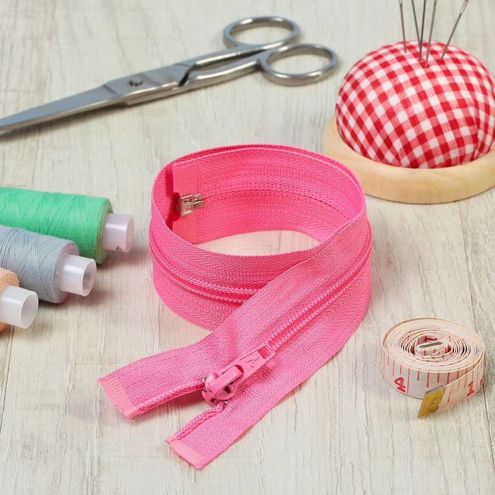 Молния "Спираль", №5, разъёмная, 40см, цвет ярко-розовый