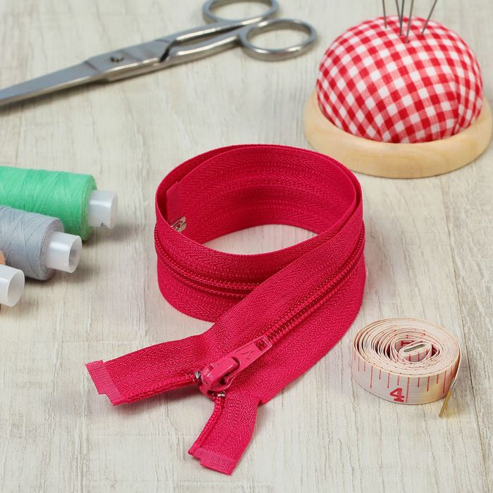 Молния "Спираль", №5, разъёмная, 40см, цвет тёмно-малиновый