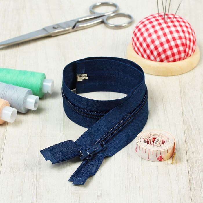 Молния "Спираль", №5, разъёмная, 40см, цвет синий