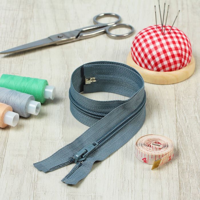 Молния "Спираль", №5, разъёмная, 40см, цвет серый