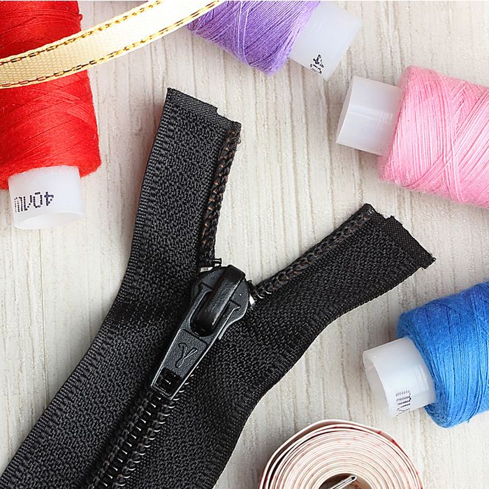 Молния "Спираль", №7, разъёмная, 2 бегунка, 200см, цвет чёрный