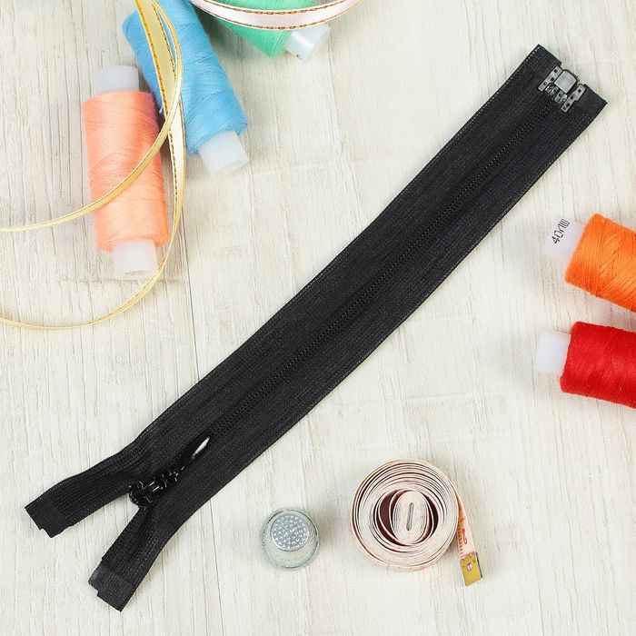 Молния "Спираль", №3, разъёмная, 18см, цвет чёрный