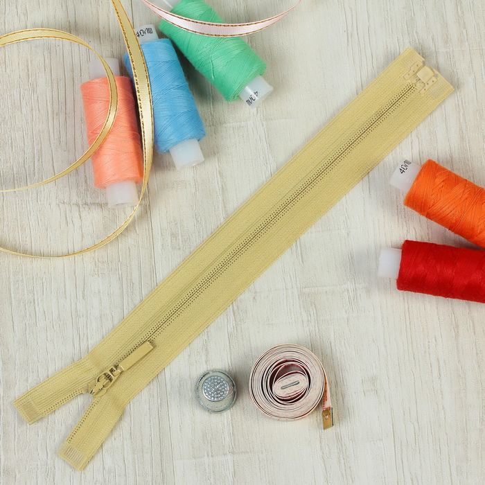 Молния "Спираль", №3, разъёмная, плательная, 20см, цвет песочный