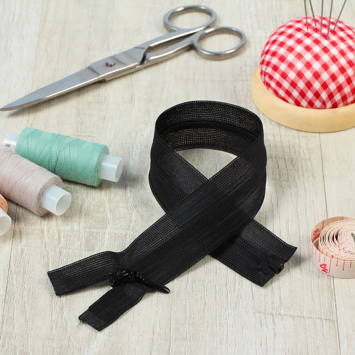 Молния "Спираль", №3, разъёмная, 30см, цвет чёрный