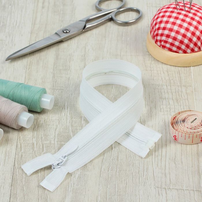 Молния "Спираль", №3, разъёмная, 30см, цвет белый