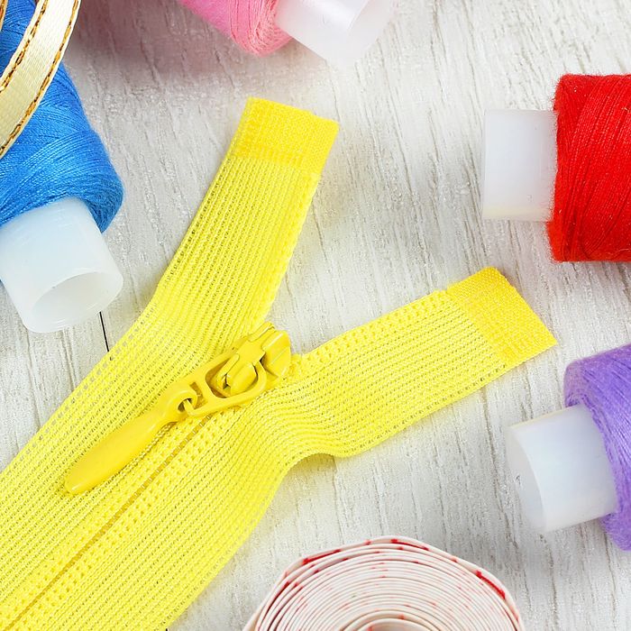 Молния "Спираль", №3, разъёмная, плательная, 50см, цвет ярко-жёлтый