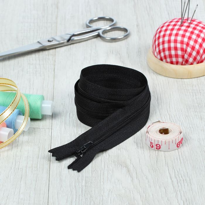 Молния "Спираль", №3, неразъёмная, 50см, цвет чёрный