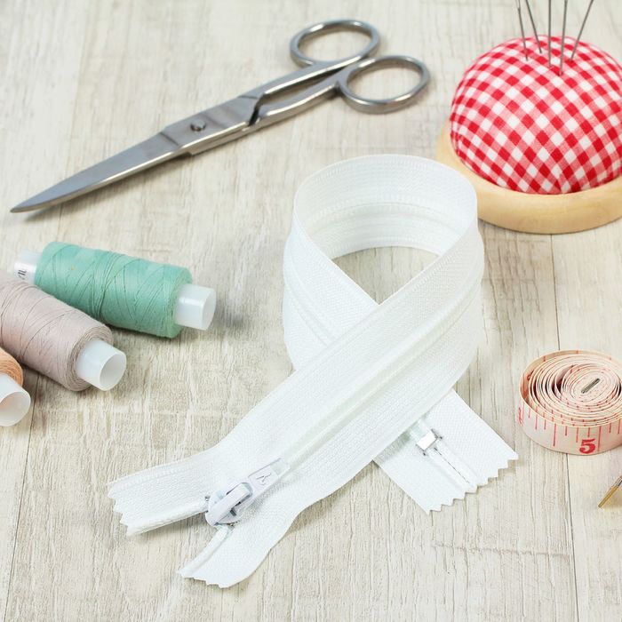 Молния "Спираль", №7, неразъёмная, обувная, 30см, цвет белый