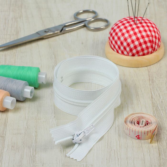 Молния "Спираль", №7, неразъёмная, обувная, 40см, цвет белый