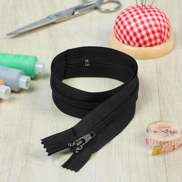 Молния "Спираль", №7, неразъёмная, обувная, 45см, цвет чёрный