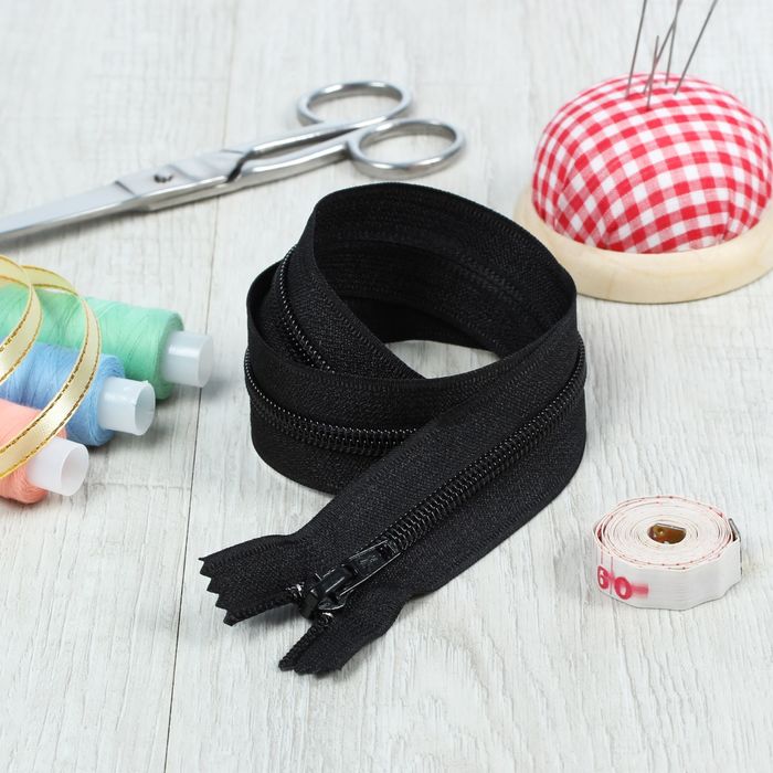 Молния "Спираль", №7, неразъёмная, обувная, 50см, цвет чёрный