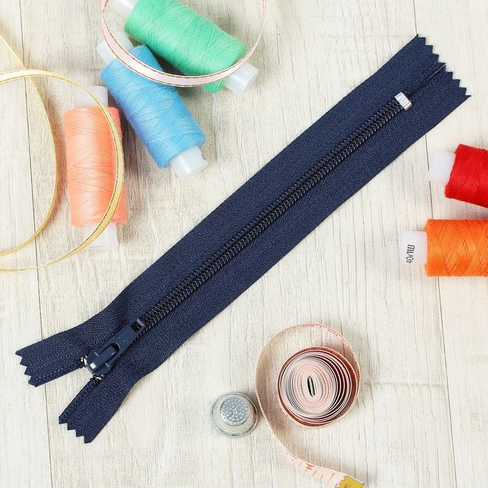 Молния "Спираль", №5, неразъёмная, обувная, 16см, цвет тёмно-синий