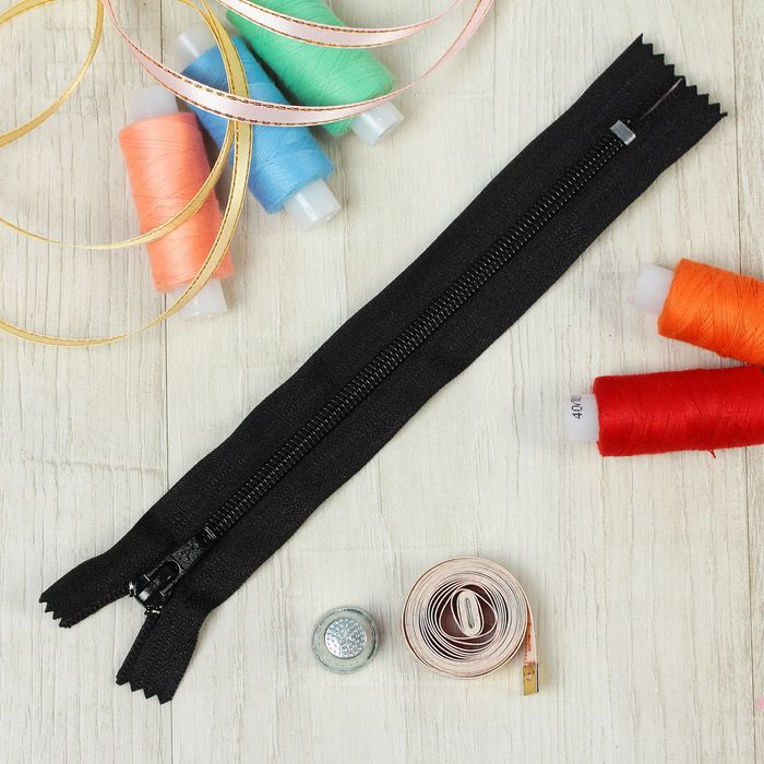 Молния "Спираль", №5, неразъёмная, обувная, 18см, цвет чёрный