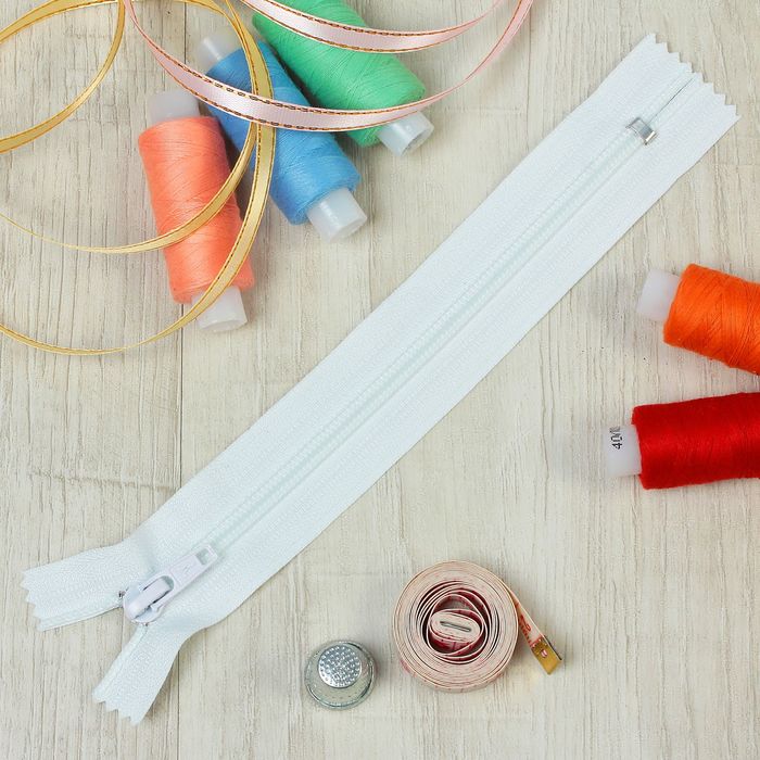 Молния "Спираль", №5, неразъёмная, обувная, 18см, цвет белый