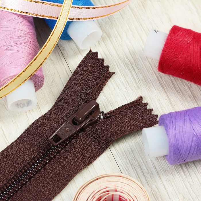 Молния "Спираль", №5, неразъёмная, обувная, 20см, цвет шоколадный