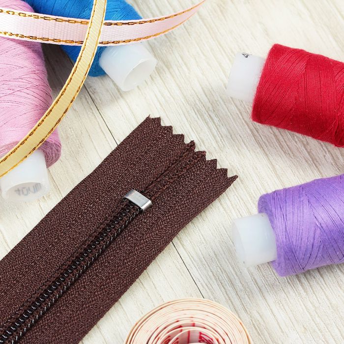 Молния "Спираль", №5, неразъёмная, обувная, 20см, цвет шоколадный