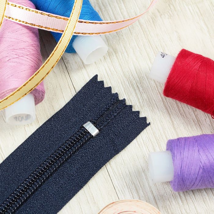 Молния "Спираль", №5, неразъёмная, обувная, 20см, цвет тёмно-синий