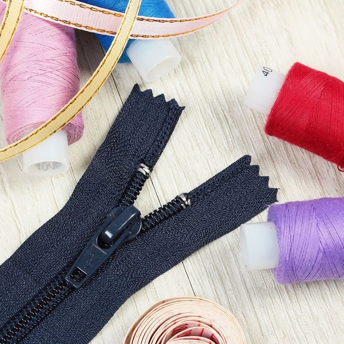 Молния "Спираль", №5, неразъёмная, обувная, 20см, цвет тёмно-синий