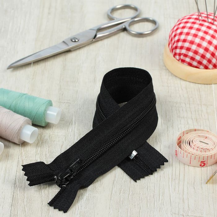 Молния "Спираль", №5, неразъёмная, обувная, 25см, цвет чёрный