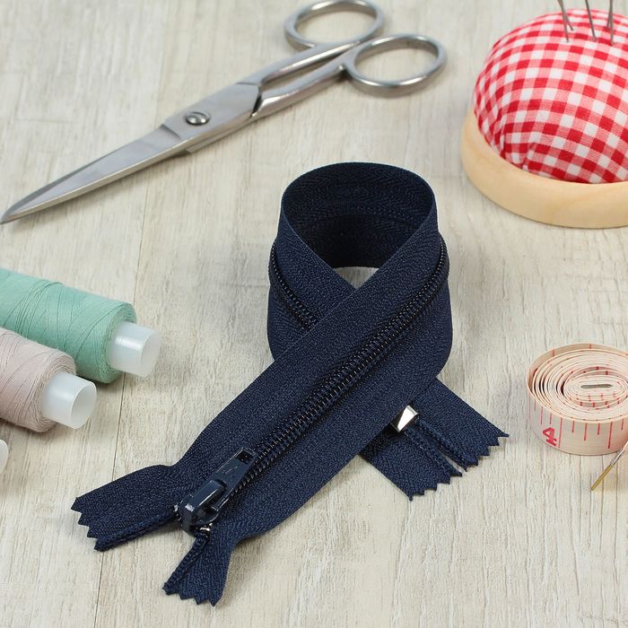 Молния "Спираль", №5, неразъёмная, обувная, 25см, цвет тёмно-синий