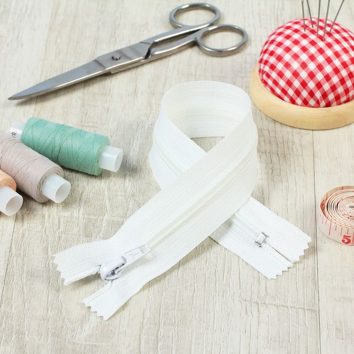 Молния "Спираль", №5, неразъёмная, обувная, 30см, цвет белый