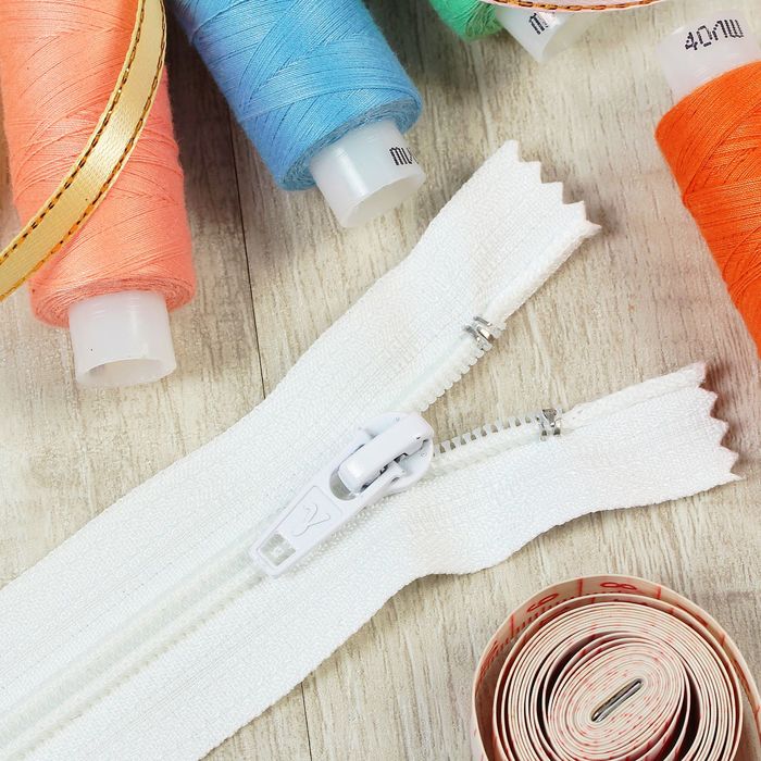 Молния "Спираль", №5, неразъёмная, обувная, 30см, цвет белый