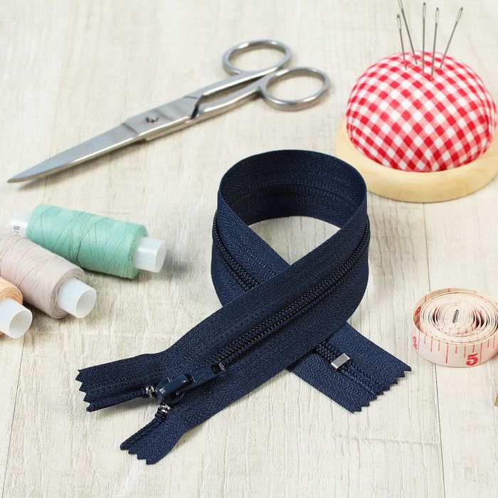 Молния "Спираль", №5, неразъёмная, обувная, 30см, цвет тёмно-синий