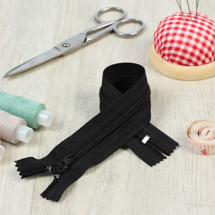 Молния "Спираль", №5, неразъёмная, 25см, цвет чёрный