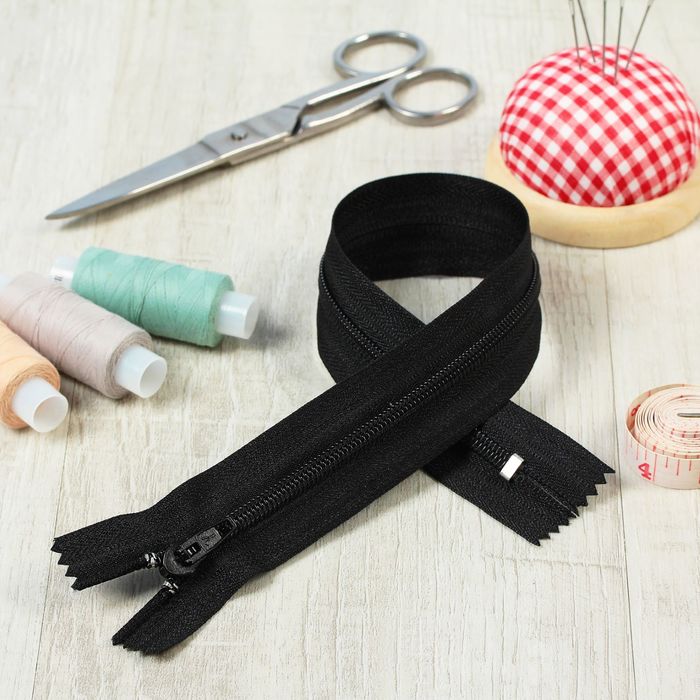 Молния "Спираль", №5, неразъёмная, 35см, цвет чёрный