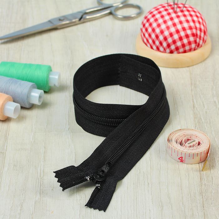 Молния "Спираль", №5, неразъёмная, 40см, цвет чёрный