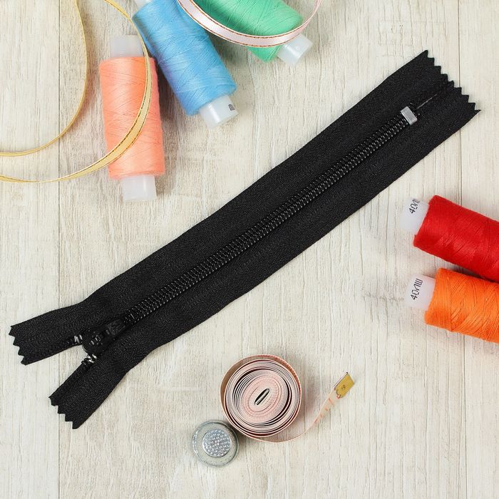 Молния "Спираль", №5, неразъёмная, карманная, 16см, цвет чёрный