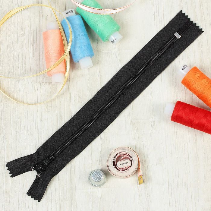 Молния "Спираль", №5, неразъёмная, карманная, 20см, цвет чёрный