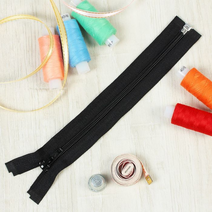 Молния "Спираль", №5, разъёмная, 20см, цвет чёрный