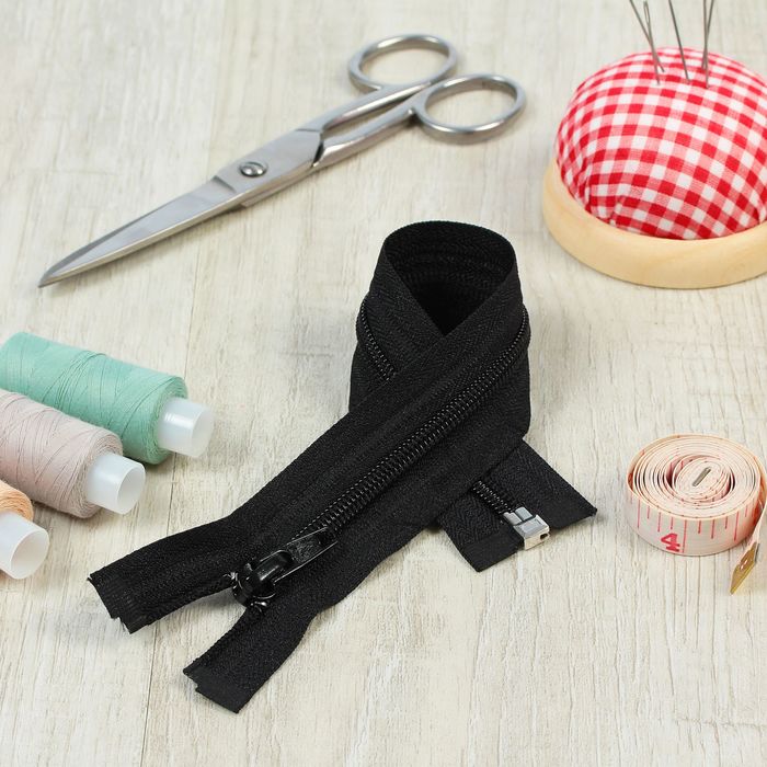 Молния "Спираль", №5, разъёмная, 25см, цвет чёрный