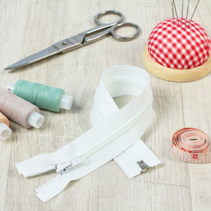 Молния "Спираль", №5, разъёмная, 30см, цвет белый