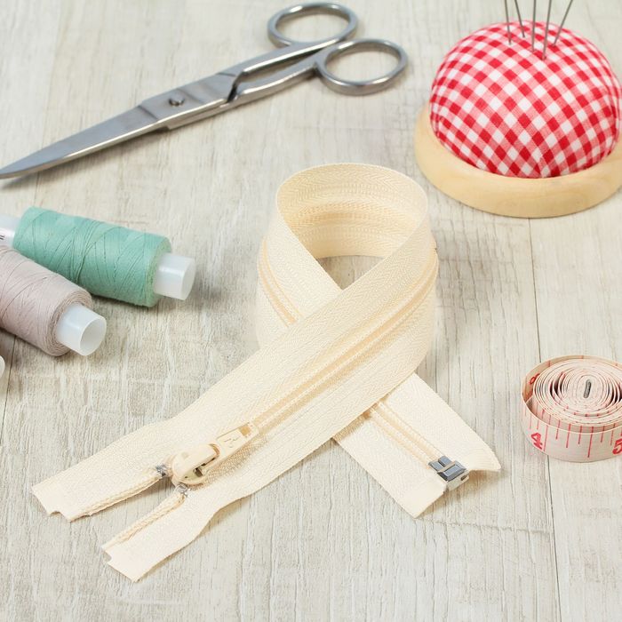 Молния "Спираль", №5, разъёмная, 30см, цвет кремовый